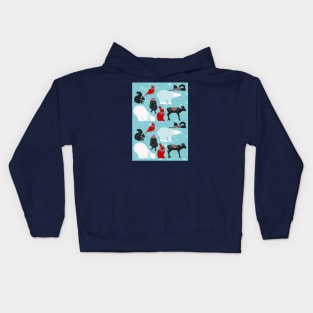 Winter Woodland Friends Pattern Kids Hoodie